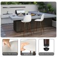 thumbnail image 4 of Homy Casa Set of 2 Outdoor Counter Height Bar Stools for Terrace Garden Swimming Pool with Swivel Seats, Ergonomic Upholstery Backrest Faux Wood Metal Legs, Beige, 4 of 6