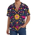 thumbnail image 3 of KLL Cinco De Mayo Floral Print Men's Shirt Short Sleeve Button Down Summer Cuba Beach Shirts- Large, 3 of 7