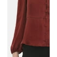 thumbnail image 4 of Time and Tru Women's Satin Blouse with Long Balloon Sleeves, XS-XXXL, 4 of 5