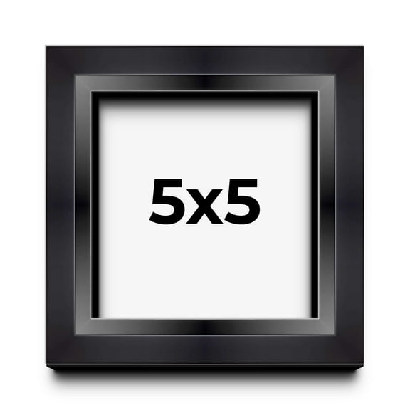 5x5 In Shadow Box Frame Black | 1.25 inches Deep Real Wood Contemporary Shadowbox Display Frame |