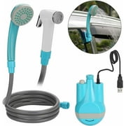 WADEO Portable Camping Shower, Camping Shower Pump with Detachable USB Rechargeable Batteries, Portable Outdoor Shower Head for Camping, Hiking, Traveling, Pet Cleaning, Car Washing, Water Flowers