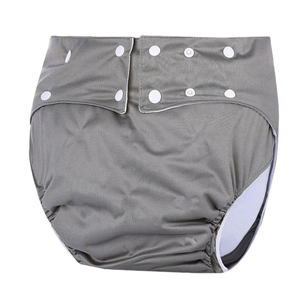 Adult Cloth Diapers Adult Nappy Anti-Leakage Waterproof Breathable Elastic  Grey 