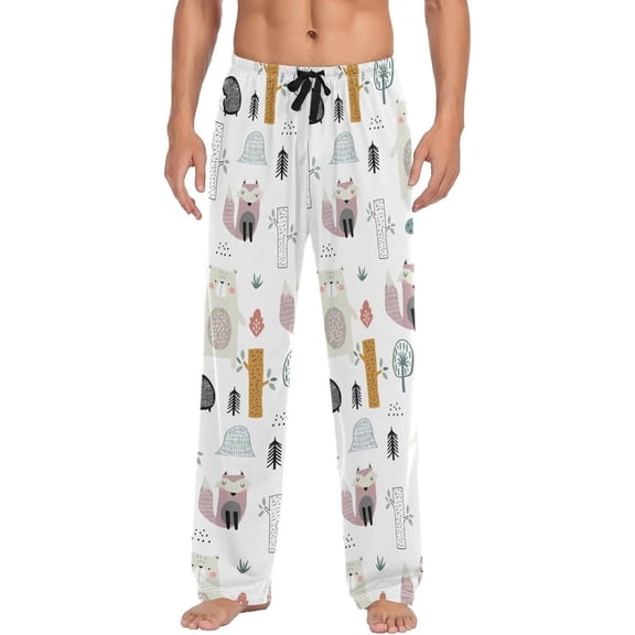 GZHJMY Hedgehog Pajama Pants for Men, Lounge Pants Lightweight Men Pajama Bottoms with Drawstring Pockets, Christmas New Year Birthday Gifts, Large