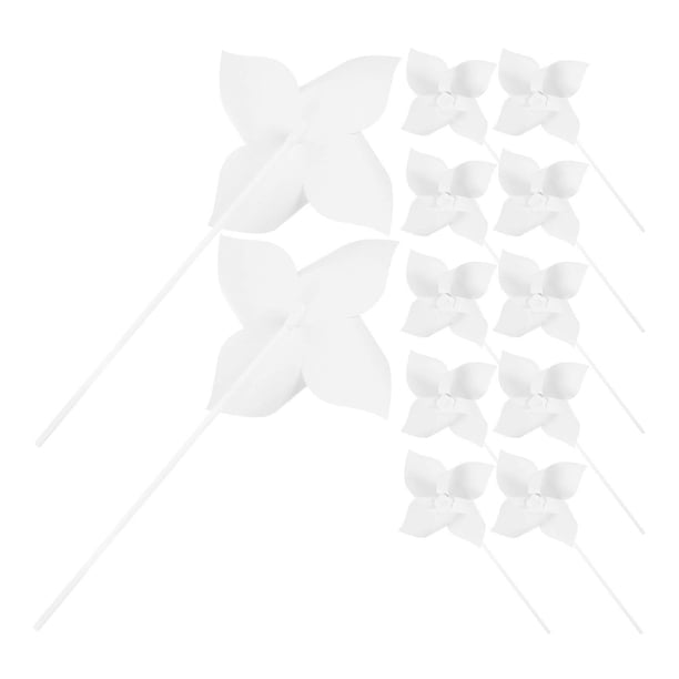 12pcs DIY Kit Blank Windmills for Art Crafts, Summer Activities, July Parties & Creative Projects