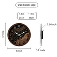 thumbnail image 2 of Hoease 10 Inch Silent Wall Clock, Wood Wave Luxury Decorative Wall Clock, Battery Operated Non-Ticking Round Clock for Living Room Bedroom Modern Home Decor, 2 of 10