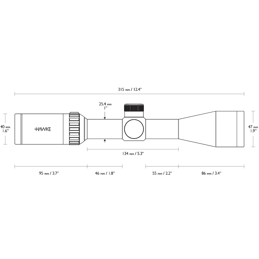 HAWKE Vantage 3-9x40 30/30 Reticle Riflescope with Match Mount 1in Medium Weaver Scope Rings (14120+22113)