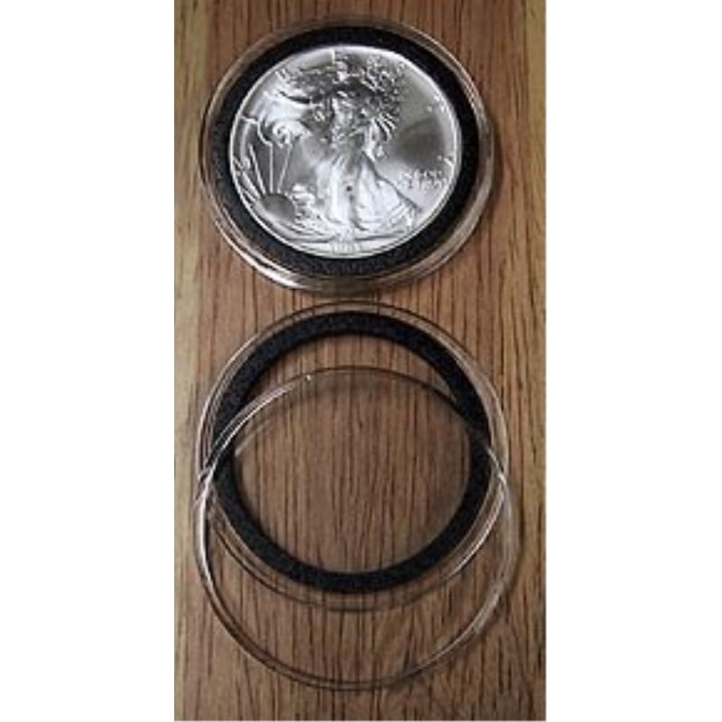 10 Black Ring Type 40mm Air Tite Coin Holders for American Silver Eagles