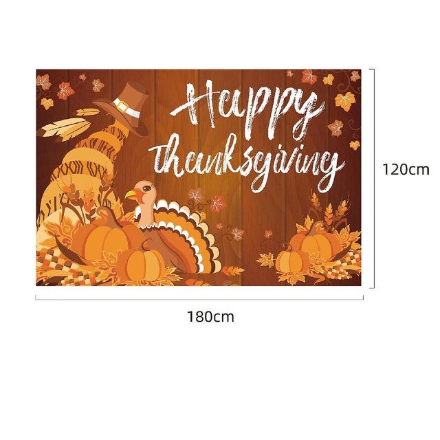 Banner decorativo de Feliz Acción de Gracias - 120 x 80 cm, telón de fondo de Feliz Acción de Gracias, decoraciones para fiestas de Acción de Gracias (estilo 1qsh013)
