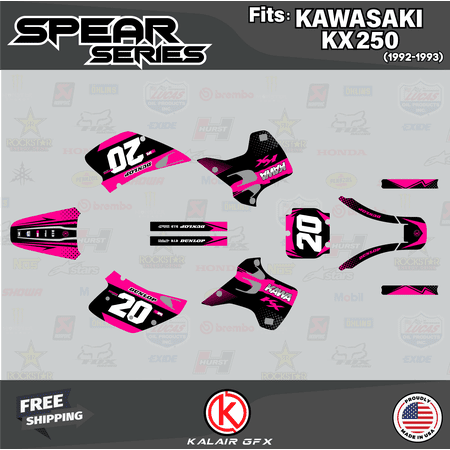 Kalair GFX Graphics Kit for Kawasaki KX250 (1992-1993) Spear Series Kalair GFX Graphics Kit for Kawasaki KX250 (1992-1993) Spear Series