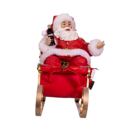 Kurt Adler 10-Inch Coca-Cola Santa in Sleigh Table Piece - Walmart.com ...