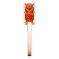 thumbnail image 4 of 2.03 ct Brilliant Princess Cut Simulated Red Diamond 14k Rose Gold Eternity Band SZ 9, 4 of 6