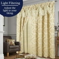 thumbnail image 3 of DL DREAMFIELD LINEN Jacquard Elegant Damask Beige Rod Pocket Curtains, 54” x 84” (2 Panels), 3 of 8