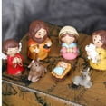 thumbnail image 4 of Nativity Manger Decoration, LED Christmas Nativity Scene, Hand Carved Religious Holiday Display with Soft Lighting Effect, Synthetic Resin Material, Stable Base for Home or Party Use, 4 of 6