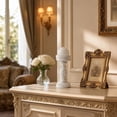 thumbnail image 4 of Home Decorations, White Pedestal Stand, Crystal Ball Stand, Living Room Decorative Objects, 5.5X2.5 Inch Resin Roman Column Winged Cherub Angel Desktop Figurine Display Holder,, 4 of 7