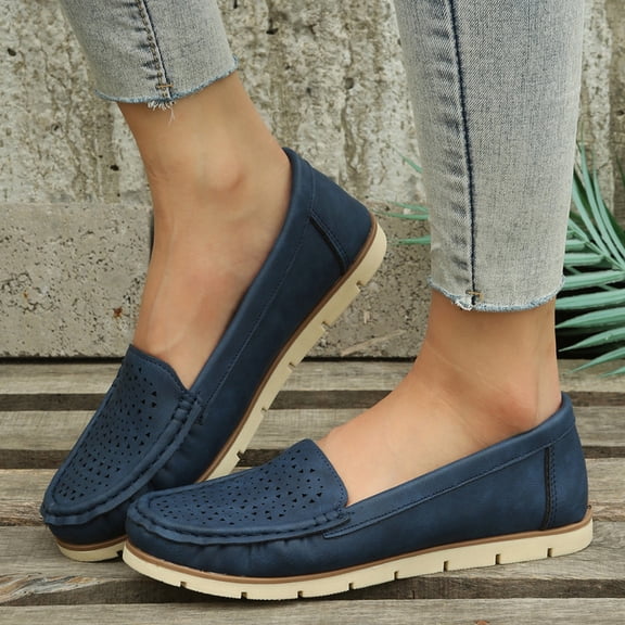 Vedolay Cute Casual Shoes For Women Loafers for Ladies Slip On Comfortable Square-Toe Casual Fashion Flats Shoes,Yellow 6.5