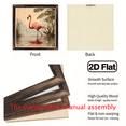 thumbnail image 4 of 2D Flat, 1pc Vintage Tropical Flamingo Wooden Wall Art Sign - 8x8 Inch Rustic Composite Wood Frame, Farmhouse Decor for Bedroom, Living Room, Bathroom, Office Bird-Themed Spaces, Flamingo Decor, B, 4 of 9