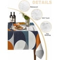 thumbnail image 5 of Navy Blue Rectangle Tablecloth, Middle Century Modern Geometric Abstract Art Waterproof & StainResistant Tablecloth, Washable Oil-proof Table Cover for Dining/Party/Wedding/Camping/Buffet 60x120 In, 5 of 9