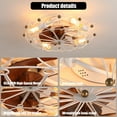 thumbnail image 6 of Izzovium Industrial Ceiling Fan with Light, 20 Inch Low Profile Caged Design and Remote, White ABS Embedded Fan for Home, 6 of 9