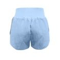 thumbnail image 4 of Y-Sunset Biker Shorts Women Quick Dry 2 in 1 Running High-Split Athletic High Waist Short Pant with Pocket Tennis Golf Skirt(Blue/L), 4 of 8