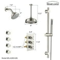 thumbnail image 3 of Boyel Living 8-In Ceiling Mounted Shower System Rainfall Shower Head with Sliding Bar Handheld Spray and 4 Body Sprays for Bathroom Multifunctional Shower Set(Brushed Nickel), 3 of 9
