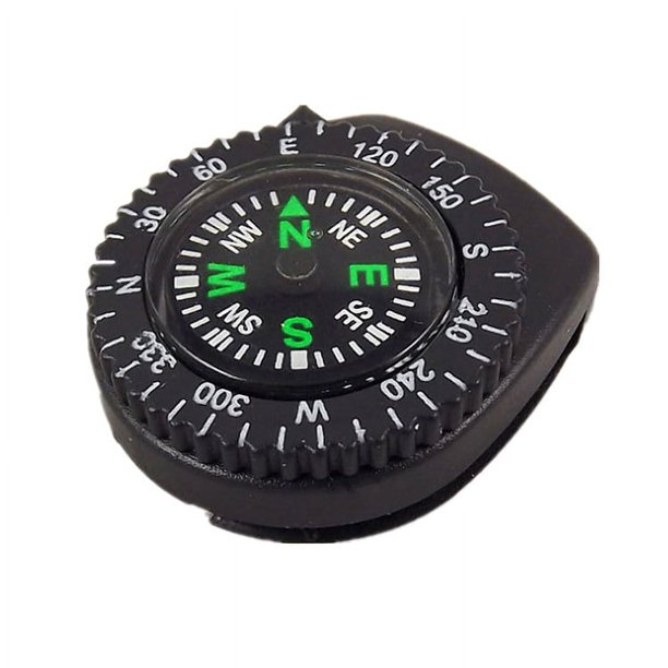 Brújula de pulsera (negra), mini brújula de muñeca ligera para accesorios de herramientas de supervivencia para acampar al aire libre