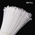 thumbnail image 3 of 500pcs 8" 40 Lbs Cable Zip Ties Self-Locking Small Nylon Cable Tie Wraps for Cord Management, White, 3 of 6
