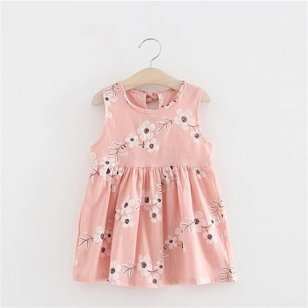 

Aayomet Flower Girl Dresses For Wedding Dress Flower Summer Kids Soft Princess Children Sundress Print Girls Sleeveless Girls Pink 3-4Years