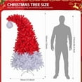 thumbnail image 2 of imerelez 6ft Santa Hat Style Pre-lit Christmas Tree - Red & White Artificial Tree with 300 Cold White LED Lights, 1050 PVC Branch Tips for Home, Office, Store Decor, 2 of 9