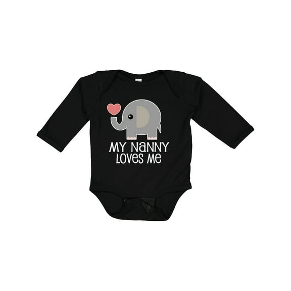 Inktastic My Nanny Loves Me Grandchild Boys or Girls Long Sleeve Baby Bodysuit