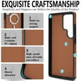 thumbnail image 5 of ELEHOLD Magnetic Wallet Case for Samsung Galaxy S25+, Wireless Charging Compatible, Premium Faux Leather  Deatachable Card Slots Non-Slip Shockproof Wallet Case ,Brown, 5 of 10