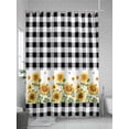 thumbnail image 5 of Shower Curtain Sunflower Shower Curtains for Bathroom, Waterproof Polyester Shower Curtain Set with Hooks, Stall Long Size 54"x78" Black Buffalo Plaid Check, 5 of 6