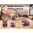 thumbnail image 2 of Termo 20oz taza posavaso Mouse Pad SVArt diseño Spiderman Chibi Navidad SVART, 2 of 5
