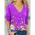 thumbnail image 3 of Gvmfive Womens Long Sleeve V Neck Floral Blouse Shirt Casual Tunic Tops, 3 of 4
