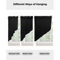 thumbnail image 4 of Black Swag Valances for Windows, Pure Black Rod Pocket Sheer Valances for Large Windows, Swag Toppers Light Filtering for Kitchen Living Room 2 Panels 36''x63'', 4 of 6