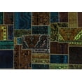 thumbnail image 1 of Ahgly Company Machine Washable Indoor Rectangle Patchwork Turquoise Blue Transitional Area Rugs, 3' x 5', 1 of 4