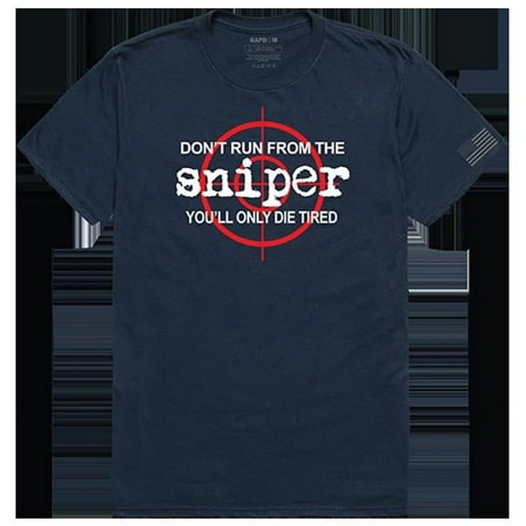 Rapid Dominance  Sniper Tactical Graphic Tee Shirt, Navy - 2XL