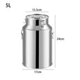thumbnail image 2 of Stainless Steel Bucket With Lid, Stainless Steel Milk Can, Airtight Milk Can Storage Bucket Steel Stainless Food Container, for Home and Restaurant, 2 of 6