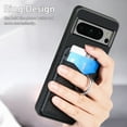 thumbnail image 5 of Allytechgroup Cards Holder Wallet Case for Apple Google Pixel 7A, PU Leather Slim Fit Shell Vintage Cards Slots Ring Holder Stand Easy Grip Phone Case for Google Pixel 7A, Black, 5 of 7