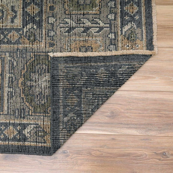 Hauteloom Huntspill Wool Living Room, Bedroom Area Rug - Traditional - Black, Charcoal, Peach - 10' x 14'