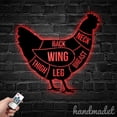 thumbnail image 4 of Handmadetneonsign Personalized Chicken Cuts Metal Wall Art LED Light, Custom Chicken Butcher Metal, 4 of 5