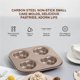 thumbnail image 3 of Inteprter Bandeja antiadherente para hornear rosquillas de 4 cavidades con forma de corazón, molde para rosquillas, panecillos, galletas, magdalenas, Utensilios de cocina Inteprter HA013084-00, 3 of 6