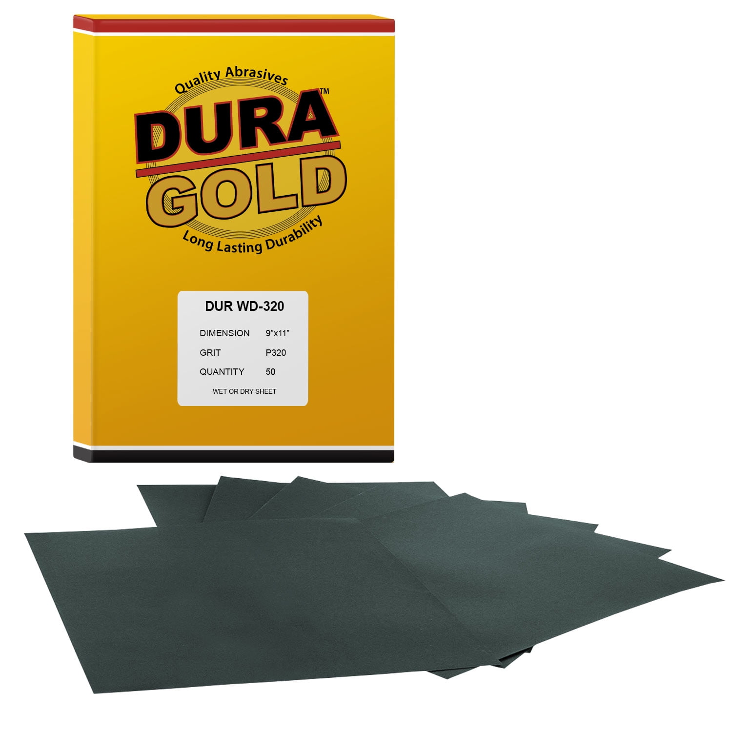 DURAGOLD 320 Grit 9"x11" Wet/Dry Sand Sandpaper Box Sheets Sander