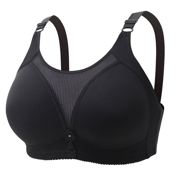 Xijirk Bras for Women,Casual Breathable Knit Ribbed Top Bra No Steel Ring Gathering Adjusting Style Bra for Daily Comfort,Sports Bras for Women,Black,50
