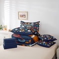 thumbnail image 6 of Erosebridal Letter T Monogrammed 7 Pieces Bedding Comforter Set For Ball Lover,Kids Colorful Cute Stars Print Full Bedding Set,Reversible navy blue, 6 of 7