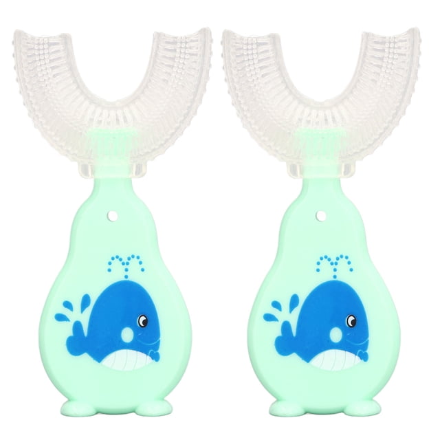 Cepillo De Dientes De Entrenamiento Manual, Cepillo De Dientes De Medio Círculo, Limpieza De 360 grados, Cabezal De Cepillo Desmontable De Silicona De Grado Alimenticio,