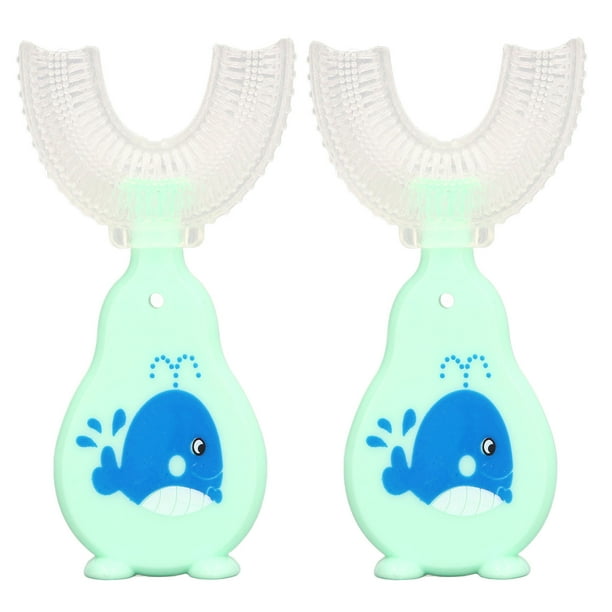 Cepillo De Dientes De Entrenamiento Manual, Cepillo De Dientes De Medio Círculo, Limpieza De 360 grados, Cabezal De Cepillo Desmontable De Silicona De Grado Alimenticio,