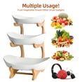thumbnail image 3 of yeacher Nordic Style 3-Tier Ceramic and Bamboo Fruit Tray Set - Multi-Layer Snack and Dessert Display for Living Room, Tea Time, or Party - White or Dark Green, 3 of 6
