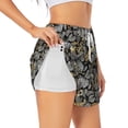 thumbnail image 3 of Lsque Rose Flowers Printed Women's Running Shorts with Liner Pockets,Elastic Quick Dry Workout Athletic Gym Yoga Shorts,Womens High Waist Shorts-XX-Large, 3 of 9