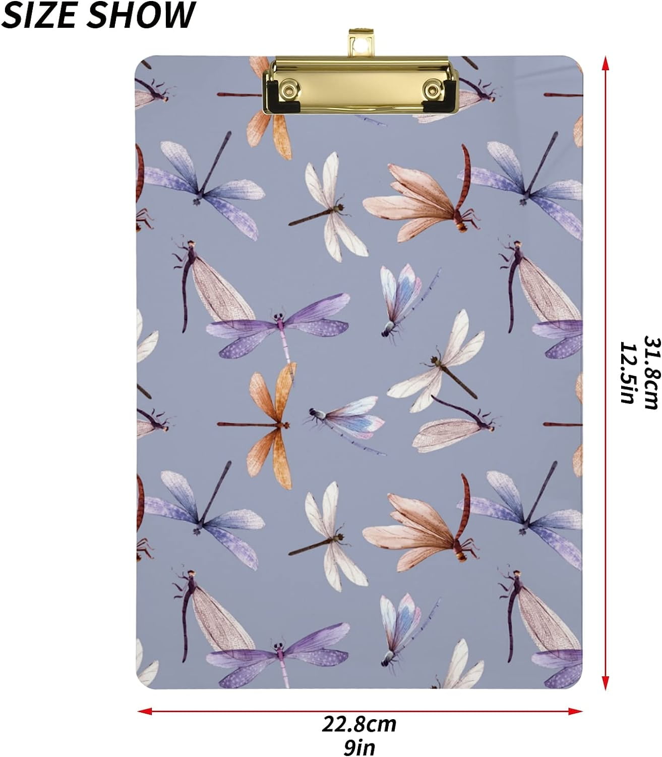 FMSHPON Watercolor Dragonfly Clipboard Hardboard Wood Nursing Clip Board  and Pull for Standard A4 Letter 13x9 inches - Walmart.com