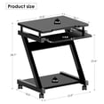 thumbnail image 3 of 23.6in Mobile Laptop Desk - Portable Computer Cart with Wheels & Keyboard Tray - Rolling Desk for Home Office, Bedside, Black, 3 of 8